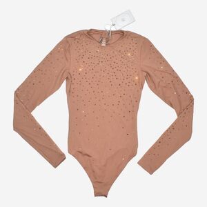 Swarovski x SKIMS Jelly Sheer Long Sleeve Crew Neck Bodysuit - XS